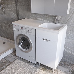 Stella Polare Тумба под раковину Кэтрин 50 под стиральную машину с б/к белая – фотография-3